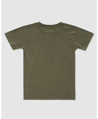 DVNT - Classic Mono Embroidery Tee   Youth - Short Sleeve T-Shirts (Olive) Classic Mono Embroidery Tee - Youth