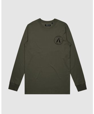DVNT - Cut Throat Crest Long Sleeve   Youth - Long Sleeve T-Shirts (Olive) Cut Throat Crest Long Sleeve - Youth