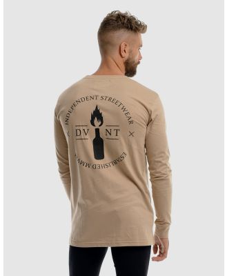 DVNT - Emblem 2.0 Long Sleeve Tee - Long Sleeve T-Shirts (Camel) Emblem 2.0 Long Sleeve Tee