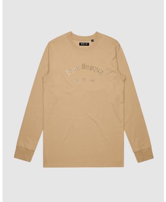 DVNT - Originals Embroidery Long Sleeve   Youth - Long Sleeve T-Shirts (Camel) Originals Embroidery Long Sleeve - Youth