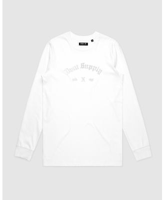 DVNT - Originals Embroidery Long Sleeve   Youth - Long Sleeve T-Shirts (White) Originals Embroidery Long Sleeve - Youth
