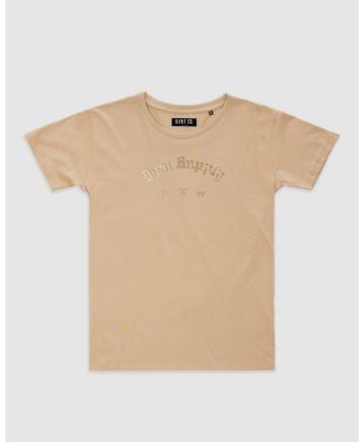 DVNT - Originals Embroidery Tee   Youth - Short Sleeve T-Shirts (Camel) Originals Embroidery Tee - Youth