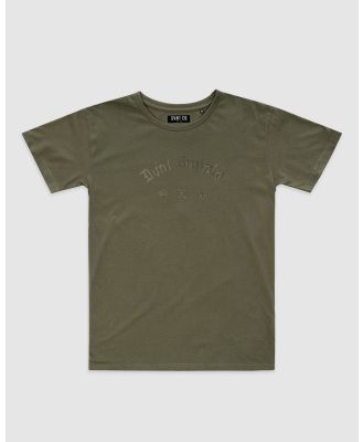 DVNT - Originals Embroidery Tee   Youth - Short Sleeve T-Shirts (Olive) Originals Embroidery Tee - Youth