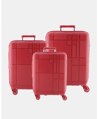 Echolac Japan - Los Angeles Echolac 3 Piece Set - Travel and Luggage (red) Los Angeles Echolac 3 Piece Set