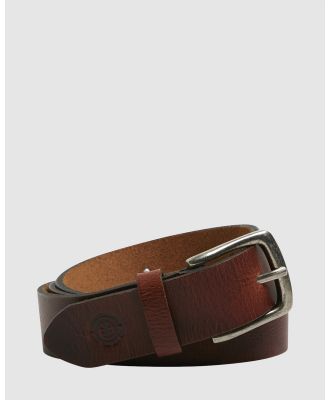 Element - Foundation Leather Belt - Belts (BROWN) Foundation Leather Belt