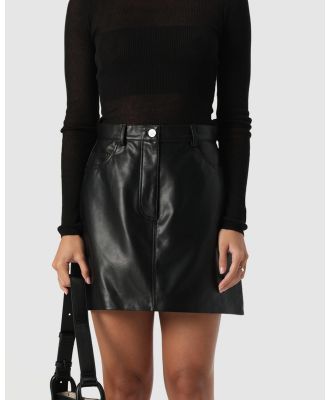 Elka Collective - Sabi Skirt - Leather skirts (Black) Sabi Skirt