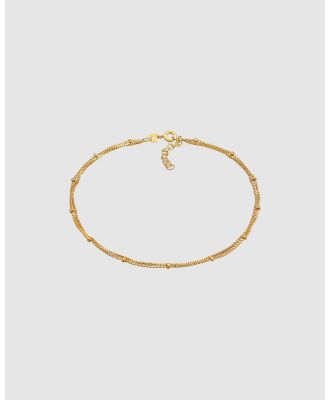 Elli Jewelry -  Anklet Layer look ball links in 925 sterling silver gold plated - Jewellery (Gold) Anklet Layer look ball links in 925 sterling silver gold plated