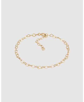Elli Jewelry -  Bracelet Heart Love in 925 Sterling Silver Gold Plated - Jewellery (Gold) Bracelet Heart Love in 925 Sterling Silver Gold Plated