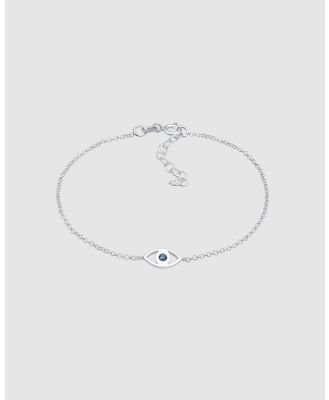 Elli Jewelry -  Bracelet Pendant Evil Eye Basic With Crystals in 925 Sterling Silver - Jewellery (Silver) Bracelet Pendant Evil Eye Basic With Crystals in 925 Sterling Silver