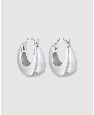 Elli Jewelry -  Earrings Creoles Chunky Trend in 925 Sterling Silver - Jewellery (Silver) Earrings Creoles Chunky Trend in 925 Sterling Silver
