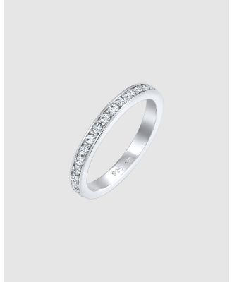 Elli Jewelry -  Ring 925 Sterling Silver Band Crystals - Jewellery (white) Ring 925 Sterling Silver Band Crystals