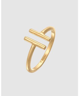 Elli Jewelry -  Ring Geo Rod Trend Open in 925 Sterling Silver Gold Plated - Jewellery (Gold) Ring Geo Rod Trend Open in 925 Sterling Silver Gold Plated