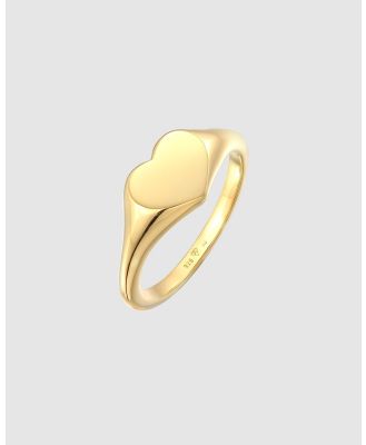 Elli Jewelry -  Ring Signet heart love symbol in 925 sterling silver gold plated - Jewellery (Gold) Ring Signet heart love symbol in 925 sterling silver gold plated