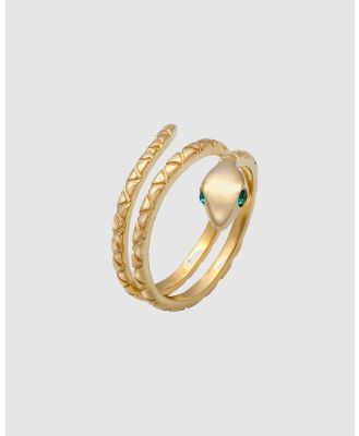 Elli Jewelry -  Ring Snake Statement 925 Sterling Silver - Watches (green) Ring Snake Statement 925 Sterling Silver