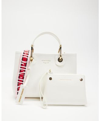 Emporio Armani - Shopping Bag - Bags (Bianco & Cuoio) Shopping Bag