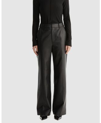 ENA PELLY - Core Relaxed Leather Pants - Pants (Black) Core Relaxed Leather Pants