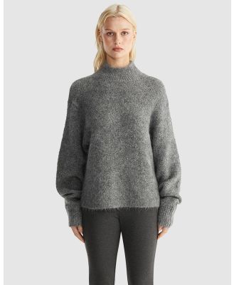 ENA PELLY - Nicola Mohair Knit Jumper - Jumpers & Cardigans (Charcoal) Nicola Mohair Knit Jumper