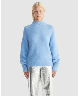 ENA PELLY - Nicola Mohair Knit Jumper - Jumpers & Cardigans (Cornflower Blue) Nicola Mohair Knit Jumper