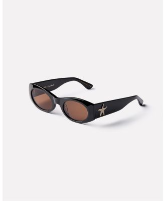 Epokhe - Suede - Sunglasses (Black Polished / Bronze Amber) Suede