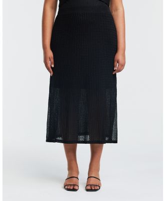 Estelle - Amanda Knit Black Midi Skirt - Skirts (Black) Amanda Knit Black Midi Skirt