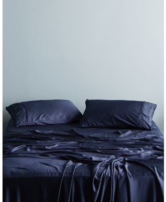 Ettitude - Signature Sateen Fitted Sheet - Home (Blue) Signature Sateen Fitted Sheet