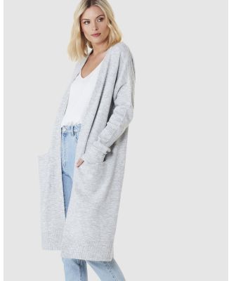 Everly Collective - Toronto Long Cardigan - Jumpers & Cardigans (Light Grey) Toronto Long Cardigan