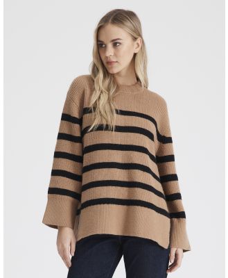 Everly Collective - Vancouver Striped Knit - Jumpers & Cardigans (Black) Vancouver Striped Knit