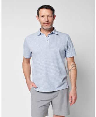 Faherty - Cloud Stripe Ss Polo - Shirts & Polos (Blue) Cloud Stripe Ss Polo