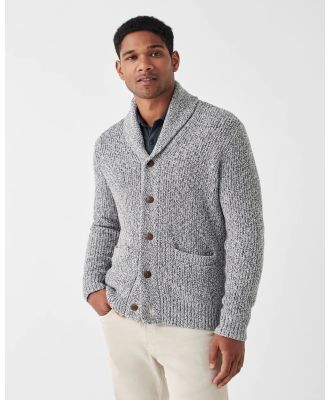 Faherty - Marled Cotton Cardigan - Jumpers & Cardigans (Grey) Marled Cotton Cardigan
