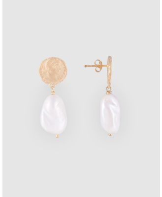 FAIRLEY - Ancient Coin Pearl Drops - Jewellery (Gold) Ancient Coin Pearl Drops