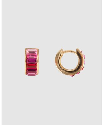 FAIRLEY - Pink Ombre Crystal Huggies - Jewellery (Pink) Pink Ombre Crystal Huggies