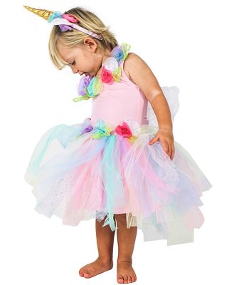 fairy girls - Unicorn Fairy Dress with Headband Small - Costumes (Multi) Unicorn Fairy Dress with Headband