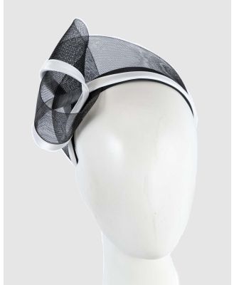 Fillies Collection - Black & White Headband Fascinator - Fascinators (Black/White) Black & White Headband Fascinator