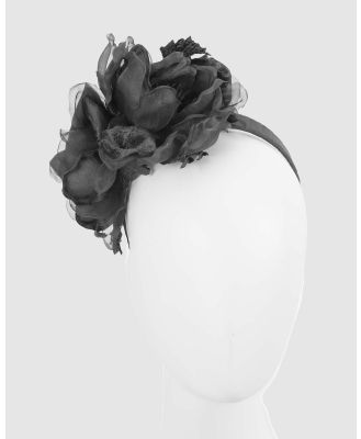 Fillies Collection - Large Black Flowers Headband - Fascinators (Black) Large Black Flowers Headband