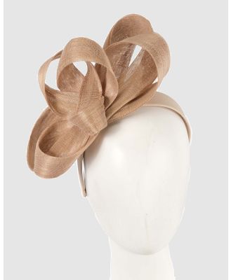 Fillies Collection - Nude Abaca Loops Racing Fascinator - Fascinators (Nude) Nude Abaca Loops Racing Fascinator