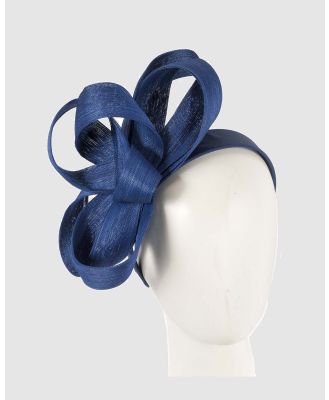 Fillies Collection - Royal Blue Abaca Loops Racing Fascinator - Fascinators (Royal Blue) Royal Blue Abaca Loops Racing Fascinator