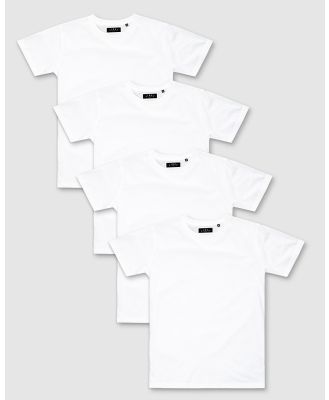 First Division - 4 Pack Weekender Tee - Short Sleeve T-Shirts (White) 4-Pack Weekender Tee