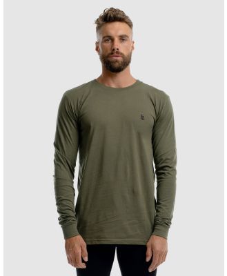 First Division - Contract Embroidery Long Sleeve Tee - Long Sleeve T-Shirts (Olive) Contract Embroidery Long Sleeve Tee