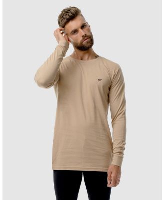 First Division - Performance Embroidery Long Sleeve Tee - Long Sleeve T-Shirts (Camel) Performance Embroidery Long Sleeve Tee