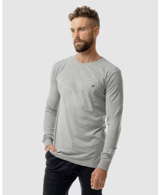 First Division - Performance Embroidery Long Sleeve Tee - Long Sleeve T-Shirts (Marle Grey) Performance Embroidery Long Sleeve Tee