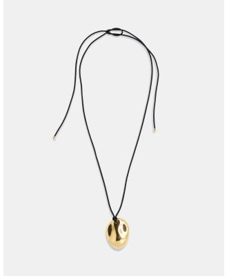 Flash Jewellery - Dylan Dome Necklace Black Cord - Jewellery (Gold Plated Brass & Black Nylon) Dylan Dome Necklace Black Cord