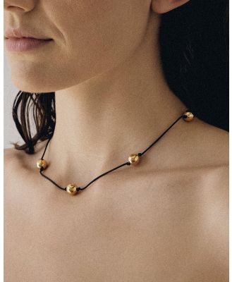 Flash Jewellery - Knotted Necklace - Jewellery (Gold Plated Brass & Black Nylon Cord) Knotted Necklace