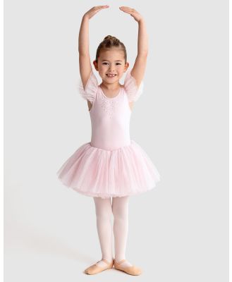 Flo Dancewear - Mette Pearl Detail Frill Sleeve Tutu Dress   Kids - Dresses (Pink) Mette Pearl Detail Frill Sleeve Tutu Dress - Kids