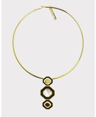 Florence Broadhurst - Octagonal Mop Pendant Ring Necklace - Jewellery (Multi) Octagonal Mop Pendant Ring Necklace