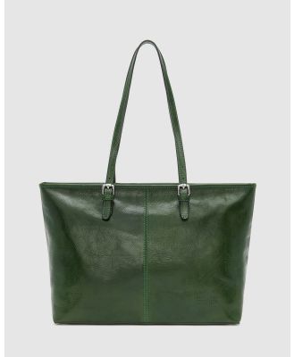 Florence - Elena Green Leather Tote - Handbags (Green) Elena Green Leather Tote