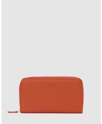 Florence - Mimi Orange Leather Wallet - Wallets (Orange) Mimi Orange Leather Wallet