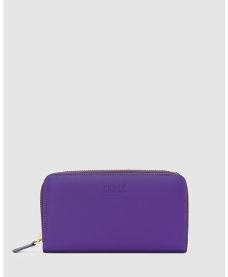 Florence - Mimi Purple Leather Wallet - Wallets (Purple) Mimi Purple Leather Wallet