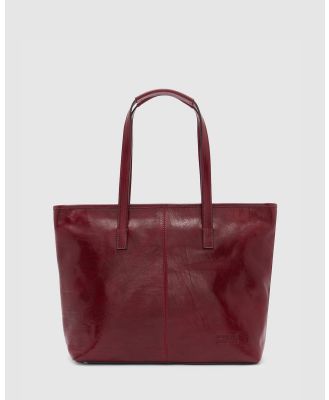 Florence - The Beatrice Red Leather Tote Laptop Bag - Handbags (Red) The Beatrice Red Leather Tote Laptop Bag