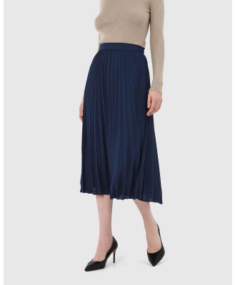 Forcast - Amalfi Pleated Skirt - Pleated skirts (Navy) Amalfi Pleated Skirt