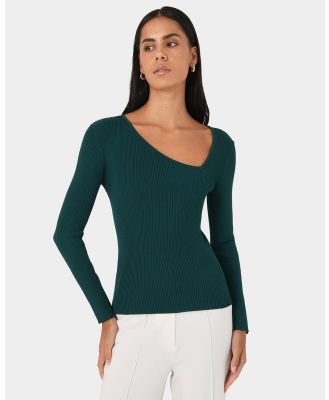 Forcast - Egypt Assymetric Knit Top - Jumpers & Cardigans (Teal) Egypt Assymetric Knit Top